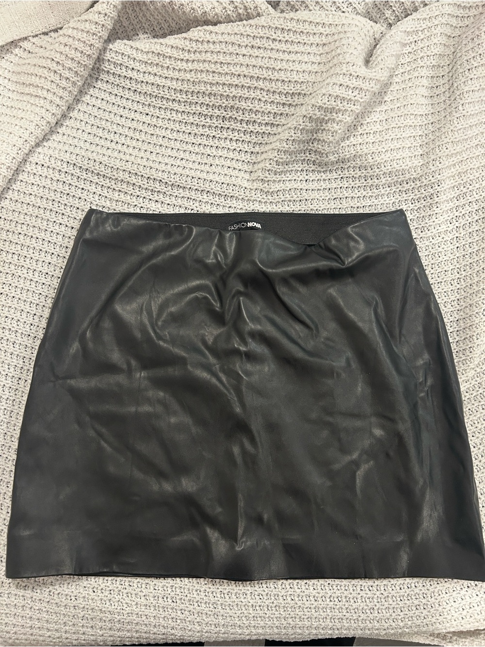 Fashion Nova Black Faux Leather Mini Skirt